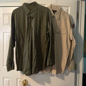 Men's Timberland Dark Green And Banana Republic Brown Size XL (2) Long Sleeve